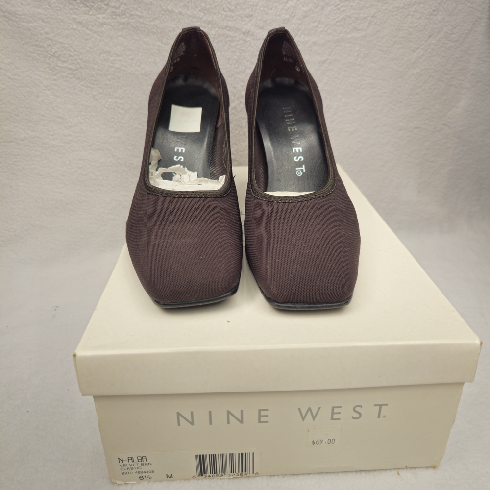 Nine West Women's Brown Square-Toe Pumps